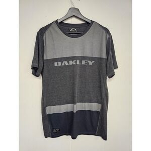 Oakley Shirt Mens Medium Gray Hydrolix Performance Colorblock Athletic Tee